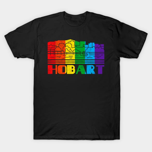 Hobart Pride Shirt Hobart LGBT Gift LGBTQ Supporter Tee Pride Month Rainbow Pride Parade T-Shirt by NickDezArts